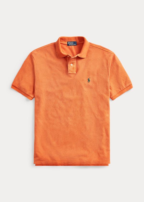 Polos Polo Ralph Lauren Hombre Naranjas - Custom Slim Distressed - WOBNU3186